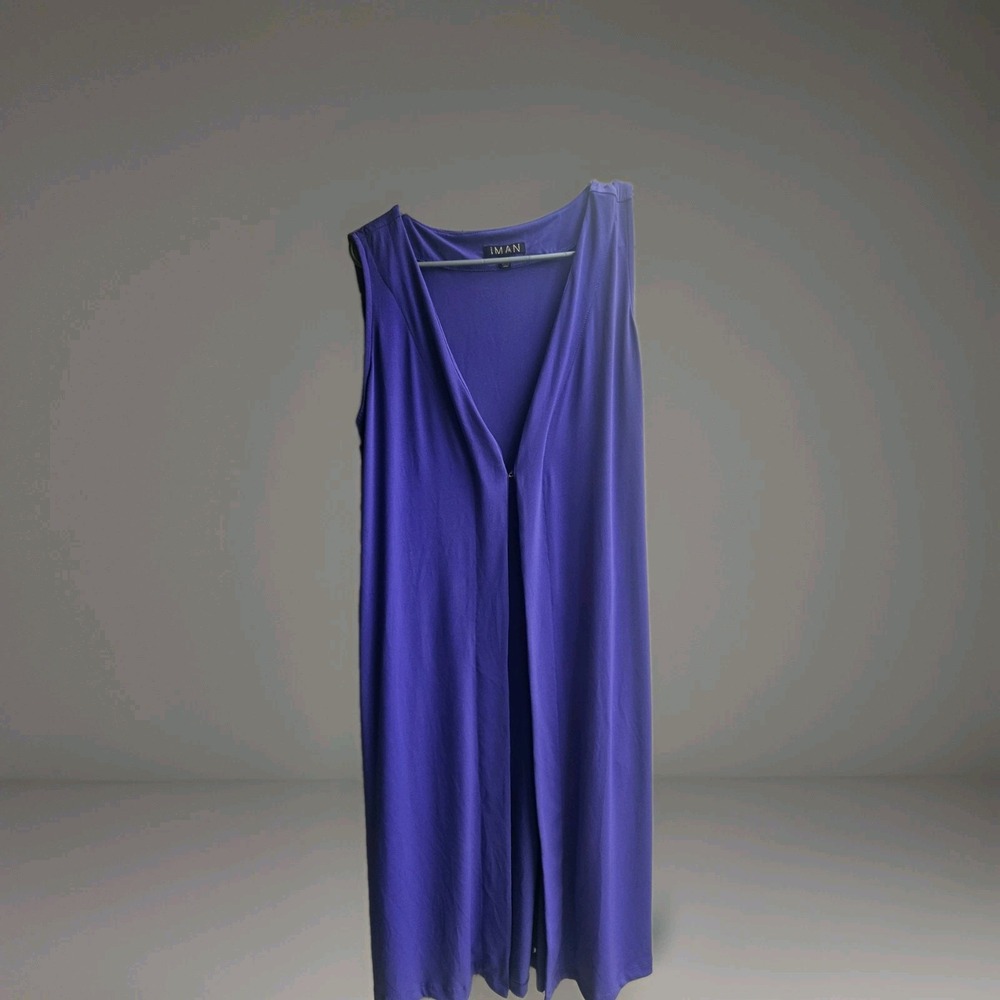Iman Kimono Cardigan Shawl Long Dress Open Purple Loop Closure Small